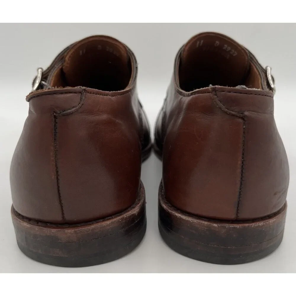 Allen Edmonds St. Johns Brown Leather Double Monk Strap Cap Toe Shoes Size 11D